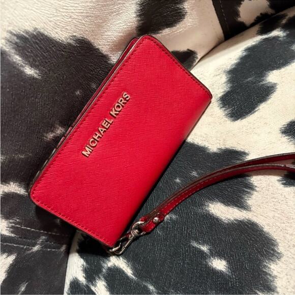 Michael Kors Red Wristlet Wallet - Picture 1 of 5